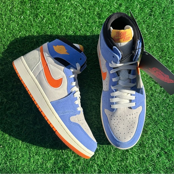 Jordan 1 High Zoom Air Comfort 2 Royal Pulse / Alpha Orange - Picture 6 of 12